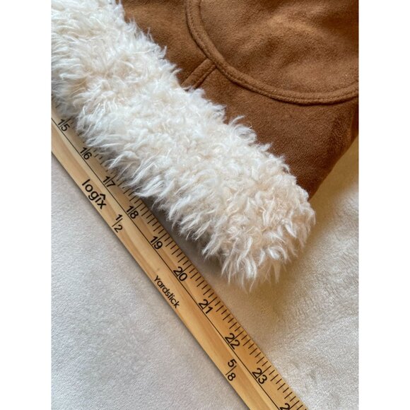 Penny Lane Forever 21 girls Faux Suede Jacket With Faux Fur Trim SZ Medium #417 - Picture 6 of 9